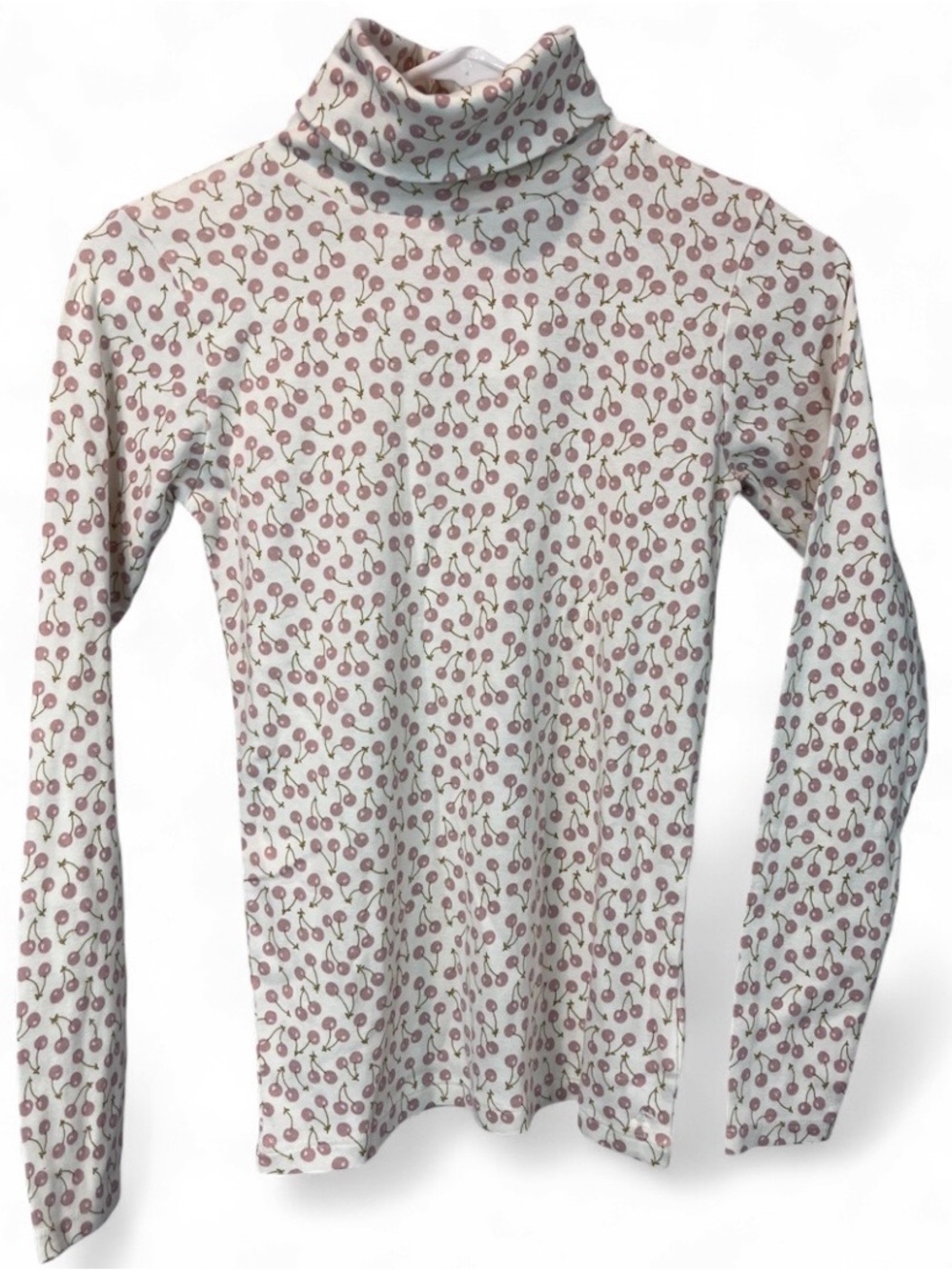 NWT Bonpoint 14A Cherry Print Long Sleeve Turtleneck Shirt